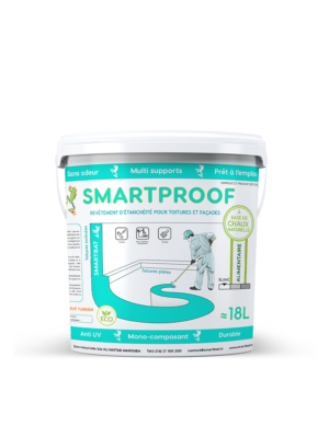 Seau de Smartproof, revêtement d'étanchéité chaux naturelle 18 L